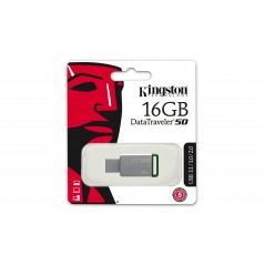 Kingston Technology DataTraveler 50 16GB lecteur USB flash 16 Go USB Type-A 3.0 (3.1 Gen 1) Vert, Argent