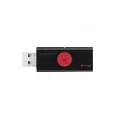 Kingston Technology DataTraveler 106 lecteur USB flash 64 Go USB Type-A 3.0 (3.1 Gen 1) Noir, Rouge